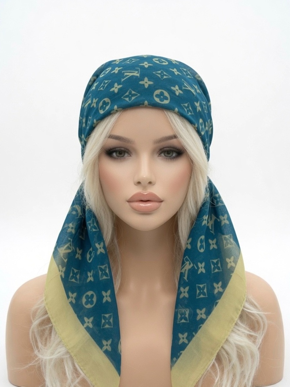Blue Bob Wig and or Scarf - Picture 2 of 16